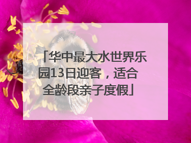 华中最大水世界乐园13日迎客，适合全龄段亲子度假