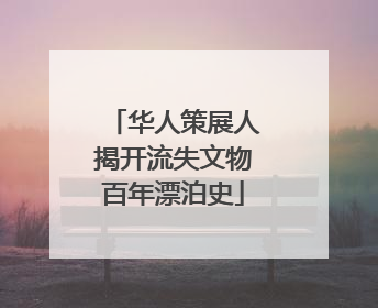 华人策展人揭开流失文物百年漂泊史
