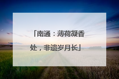 南通：薄荷凝香处，非遗岁月长