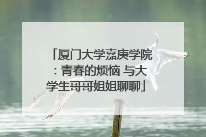 厦门大学嘉庚学院：青春的烦恼 与大学生哥哥姐姐聊聊