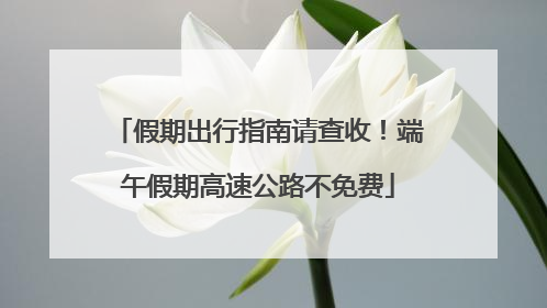 假期出行指南请查收！端午假期高速公路不免费