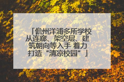 儋州洋浦多所学校从连廊、架空层、建筑朝向等入手 着力打造“清凉校园”