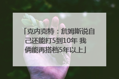 克内克特：詹姆斯说自己还能打5到10年 我俩能再搭档5年以上