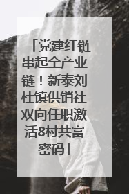 党建红链串起全产业链！新泰刘杜镇供销社双向任职激活8村共富密码
