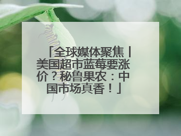 全球媒体聚焦丨美国超市蓝莓要涨价？秘鲁果农：中国市场真香！