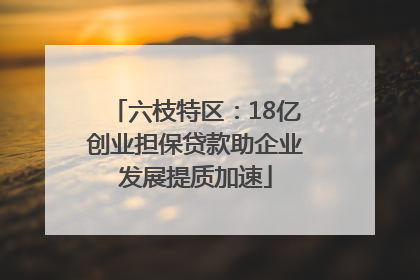 六枝特区：18亿创业担保贷款助企业发展提质加速