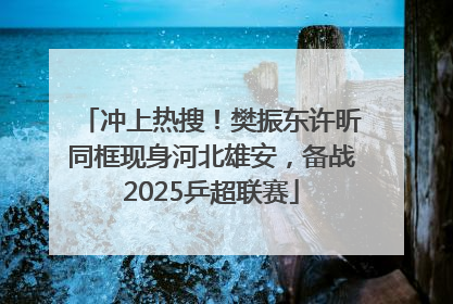 冲上热搜！樊振东许昕同框现身河北雄安，备战2025乒超联赛