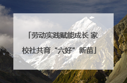 劳动实践赋能成长 家校社共育“六好”新苗