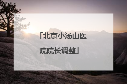 北京小汤山医院院长调整