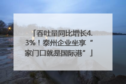 吞吐量同比增长4.3%！泰州企业坐享“家门口就是国际港”