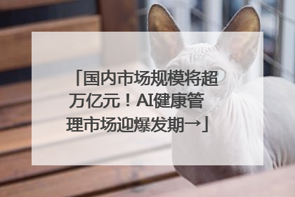 国内市场规模将超万亿元！AI健康管理市场迎爆发期→