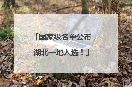 国家级名单公布，湖北一地入选！