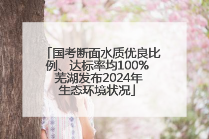 国考断面水质优良比例、达标率均100% 芜湖发布2024年生态环境状况
