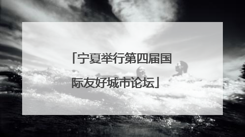 宁夏举行第四届国际友好城市论坛