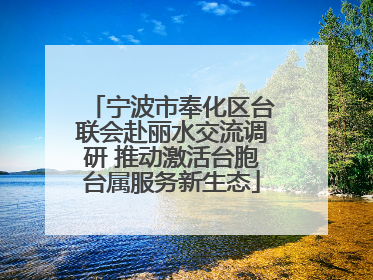 宁波市奉化区台联会赴丽水交流调研 推动激活台胞台属服务新生态
