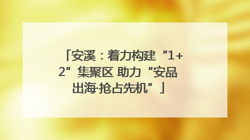 安溪：着力构建“1+2”集聚区 助力“安品出海·抢占先机”