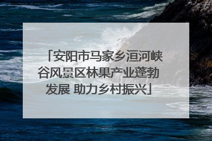 安阳市马家乡洹河峡谷风景区林果产业蓬勃发展 助力乡村振兴