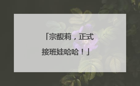 宗馥莉，正式接班娃哈哈！