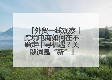 外贸一线观察丨跨境电商如何在不确定中寻机遇？关键词是“新”
