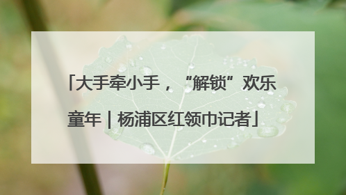 大手牵小手，“解锁”欢乐童年｜杨浦区红领巾记者