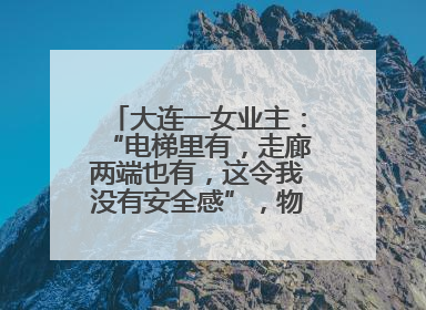 大连一女业主：“电梯里有，走廊两端也有，这令我没有安全感”，物业最新回应……