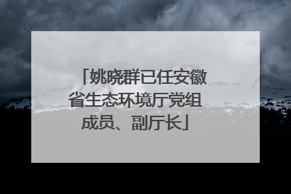 姚晓群已任安徽省生态环境厅党组成员、副厅长