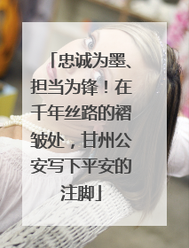 忠诚为墨、担当为锋！在千年丝路的褶皱处，甘州公安写下平安的注脚