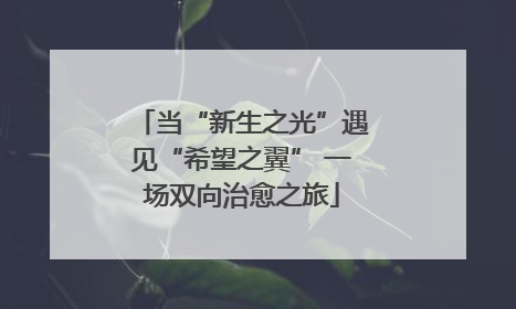 当“新生之光”遇见“希望之翼” 一场双向治愈之旅