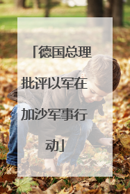 德国总理批评以军在加沙军事行动