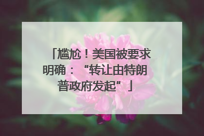 尴尬！美国被要求明确：“转让由特朗普政府发起”