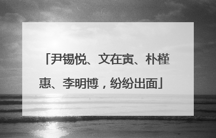 尹锡悦、文在寅、朴槿惠、李明博，纷纷出面