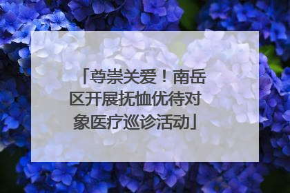 尊崇关爱！南岳区开展抚恤优待对象医疗巡诊活动