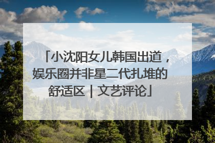 小沈阳女儿韩国出道，娱乐圈并非星二代扎堆的舒适区｜文艺评论