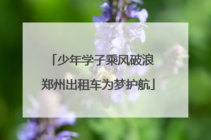 少年学子乘风破浪 郑州出租车为梦护航
