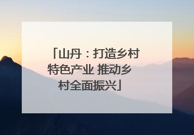 山丹：打造乡村特色产业 推动乡村全面振兴
