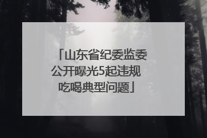 山东省纪委监委公开曝光5起违规吃喝典型问题