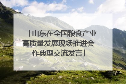 山东在全国粮食产业高质量发展现场推进会作典型交流发言