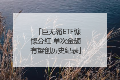 巨无霸ETF慷慨分红 单次金额有望创历史纪录