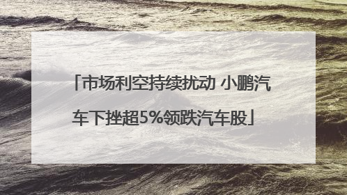 市场利空持续扰动 小鹏汽车下挫超5%领跌汽车股