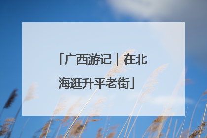 广西游记｜在北海逛升平老街