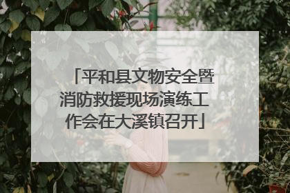 平和县文物安全暨消防救援现场演练工作会在大溪镇召开