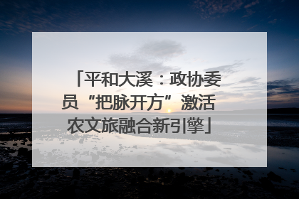 平和大溪：政协委员“把脉开方”激活农文旅融合新引擎