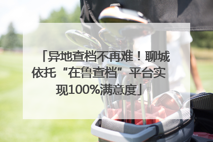 异地查档不再难！聊城依托“在鲁查档”平台实现100%满意度