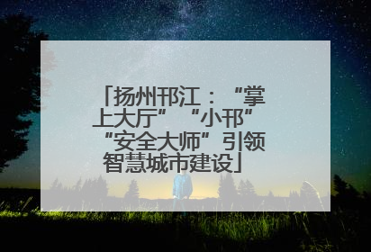 扬州邗江：“掌上大厅”“小邗”“安全大师”引领智慧城市建设