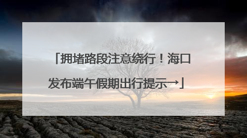 拥堵路段注意绕行！海口发布端午假期出行提示→