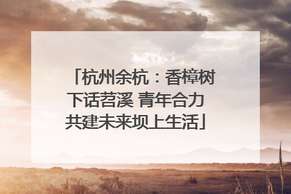 杭州余杭：香樟树下话苕溪 青年合力共建未来坝上生活