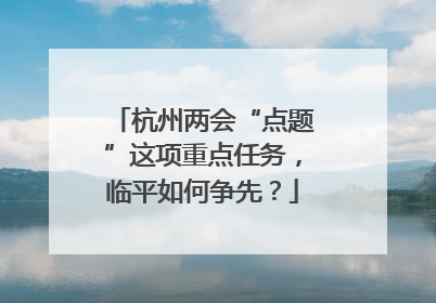 杭州两会“点题”这项重点任务，临平如何争先？