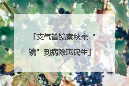 支气管镜察秋毫“镜”到病除惠民生
