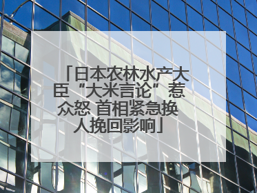 日本农林水产大臣“大米言论”惹众怒 首相紧急换人挽回影响