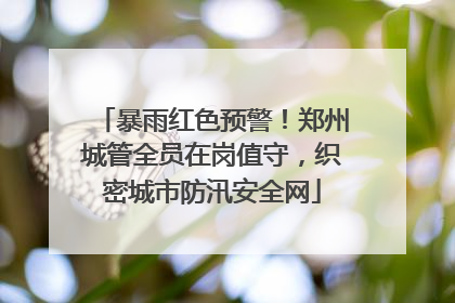 暴雨红色预警！郑州城管全员在岗值守，织密城市防汛安全网